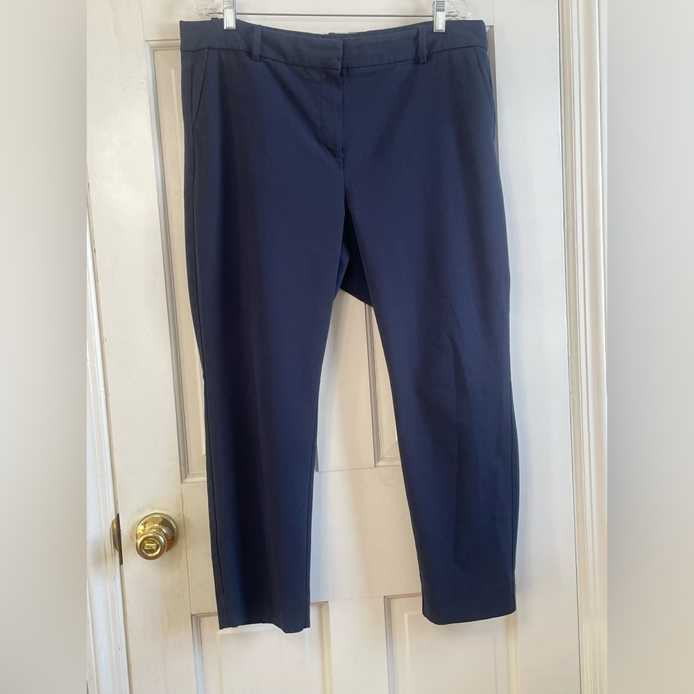 Navy Blue J. Crew Ladies' Ruby Pant Size 16 Casual Preppy Academia Trousers Plus